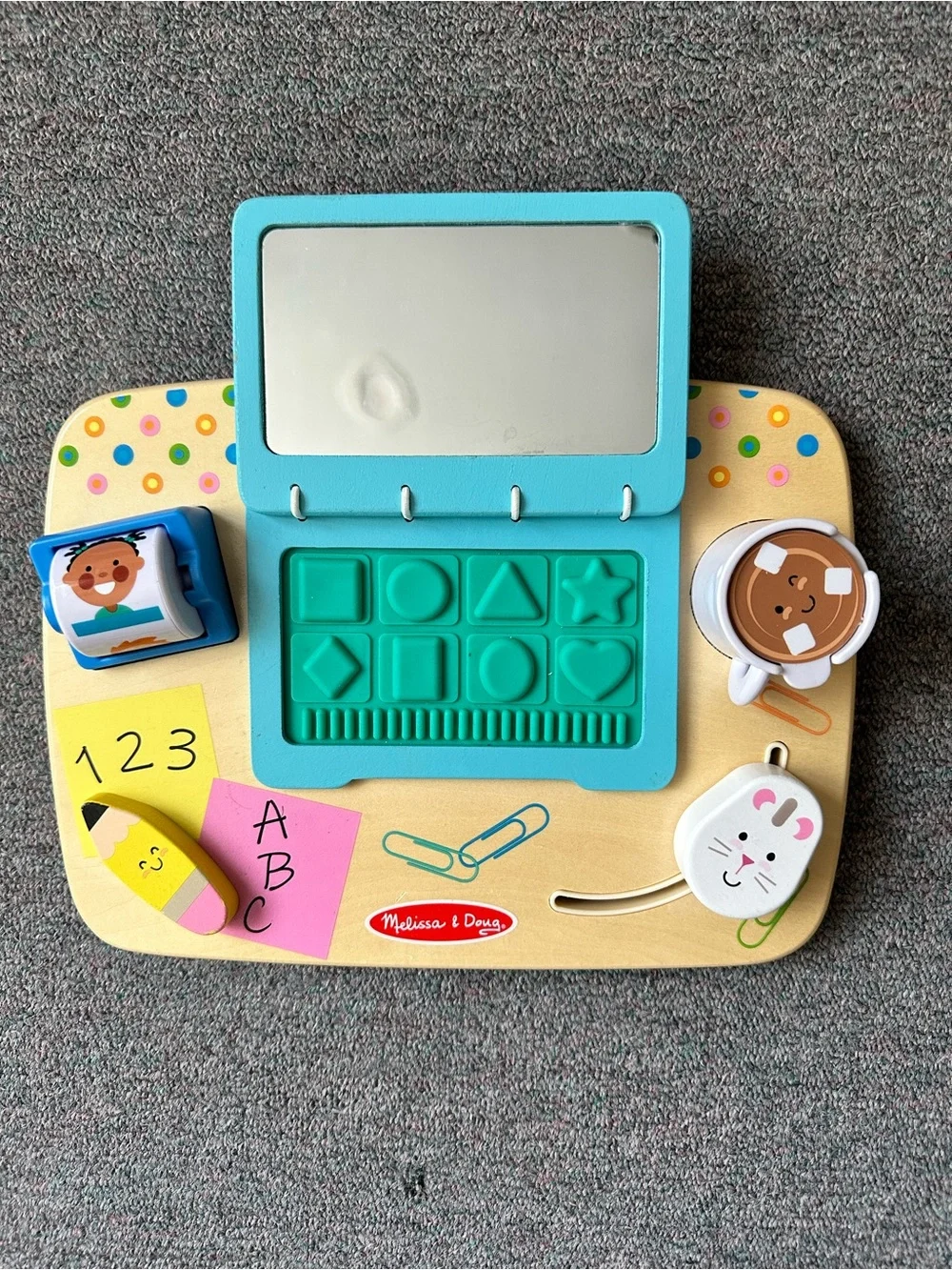 Melissa & Doug Wooden Work & Play Desktop Activity Board Sensory Toy